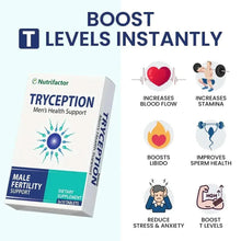 Tryception men's health support supplement box, boosts instantly, 3x10 tablets