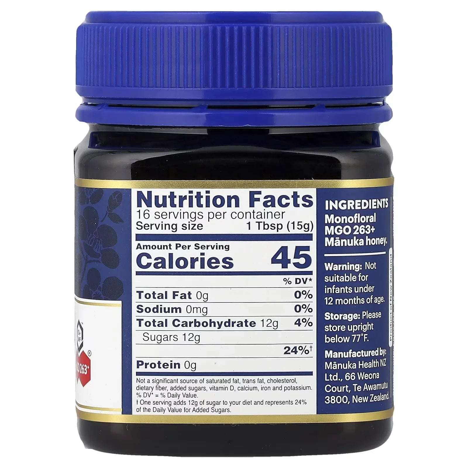 Manuka Health, Raw Manuka Honey, UMF 10+, MGO 263+, 250 g (8.8 oz) - Mumzar