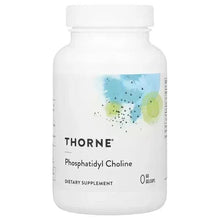 Thorne phosphatidyl choline dietary supplement bottle with 60 gelcaps, front label
