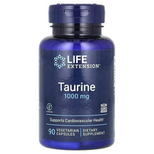 Life Extension Taurine 1000 mg dietary supplement bottle, 90 vegetarian capsules