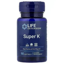 Life Extension vitamin K supplement bottle with blue cap and front label