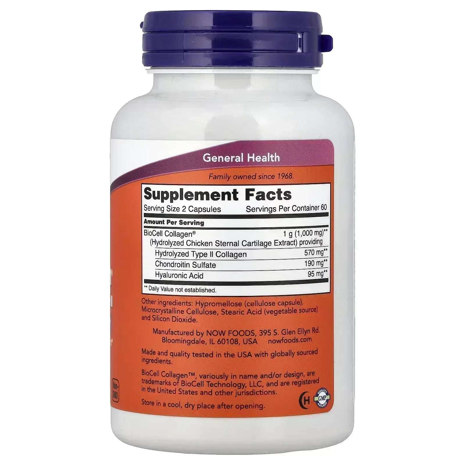 NOW Foods, BioCell Collagen®, Hydrolysed Type II, 120 Capsules - Mumzar