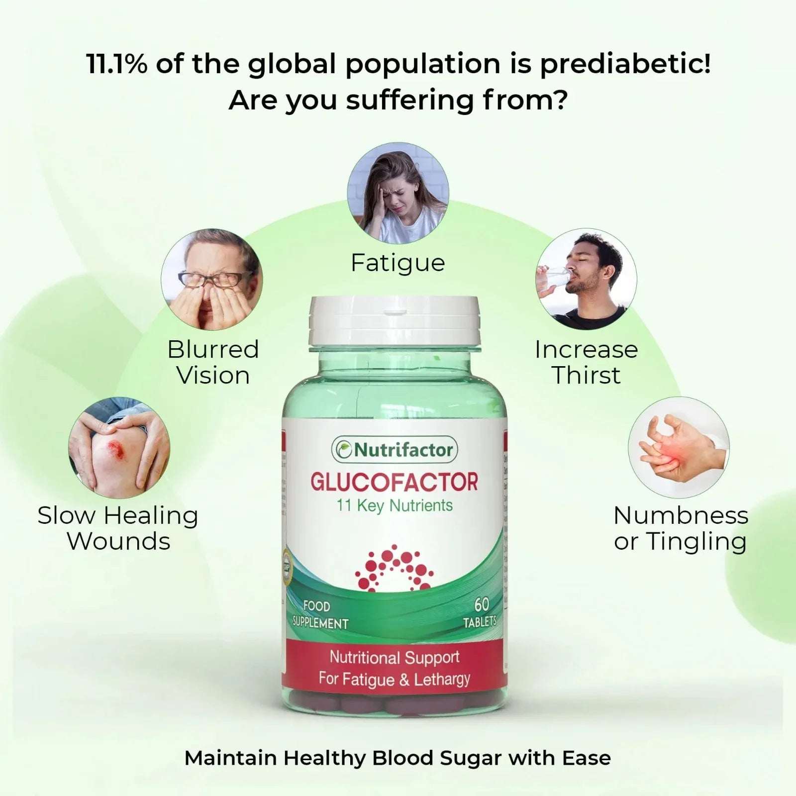 2 Glucofactor + 1 Free Glucofactor – Blood Sugar & Energy Support, 180 Tablets - Mumzar