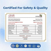 Nutrifactor L-Arginine safety and quality certificate document