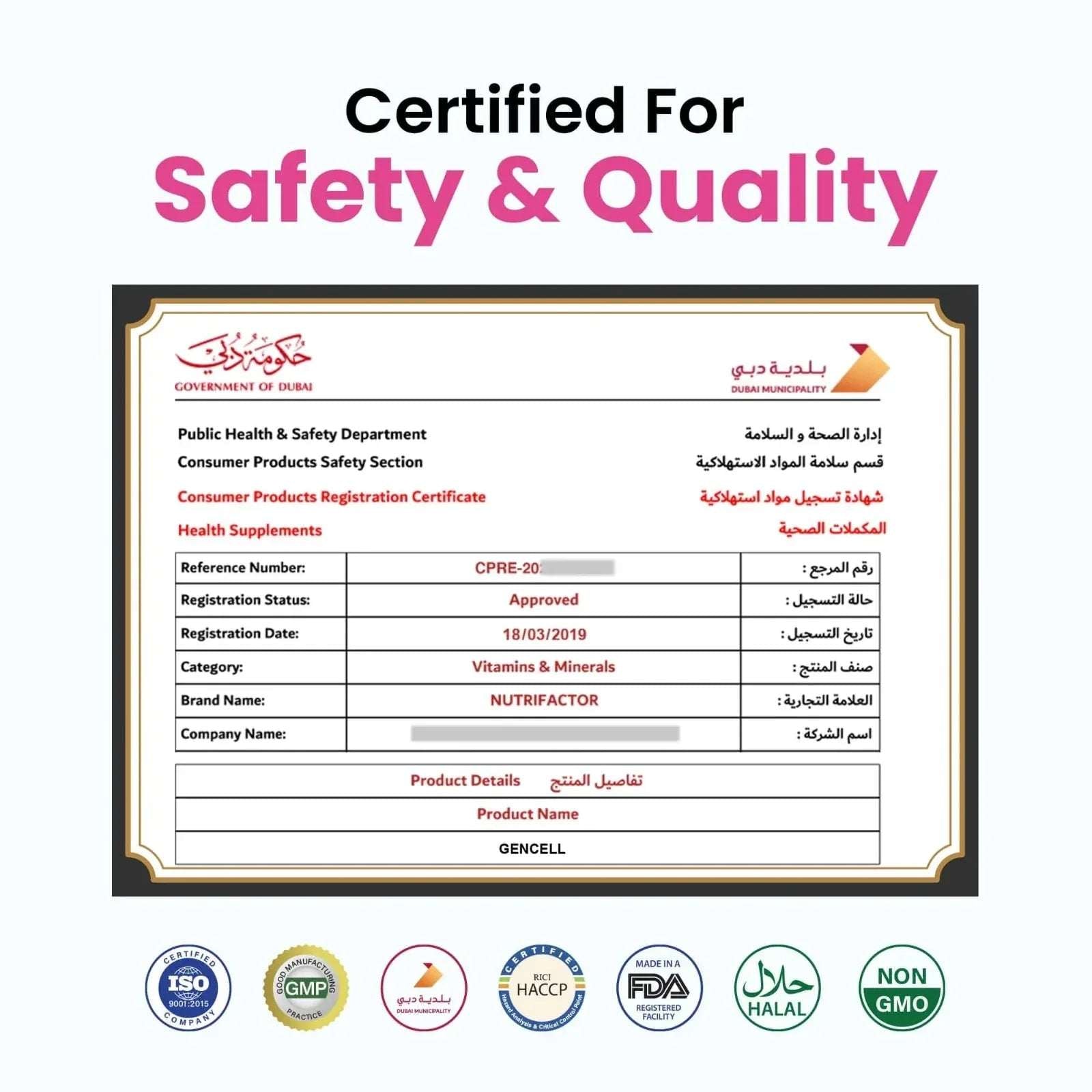 3 Bottles of Gencell – Super Collagen Type I & III with Vitamin C & Biotin, 180 Tablets - Mumzar