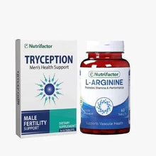 Nutrifactor dietary supplement bundle with Tryception box and L-Arginine bottle