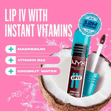 NYX Lip I.V. hydrating gloss stain with teal bottle and red applicator tip