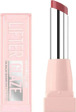 Pink lip balm tube with doe-foot applicator, shown with product packaging