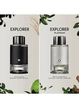 Two men’s eau de parfum bottles shown side by side with black and light textured finishes