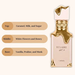 Lattafa Eclaire for Women Eau de Parfum Spray – Long-Lasting Floral Gourmand Fragrance, 100 ml - Mumzar