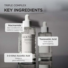 Serum ampoule bottle with white dropper, clear liquid, SKIN1004 label