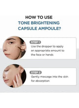 How-to-use guide for tone brightening capsule ampoule with step instructions