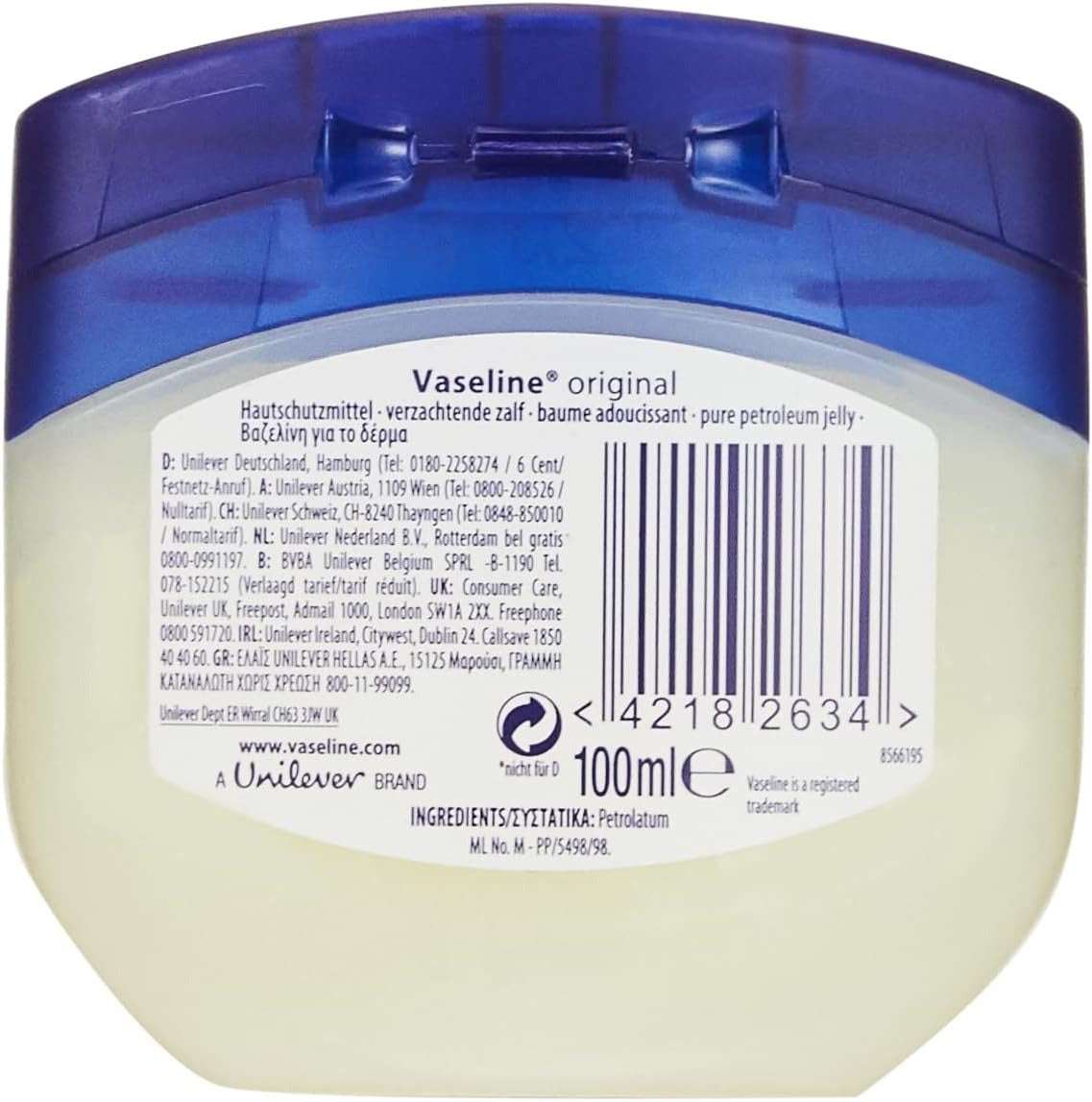 Vaseline Original Pure Petroleum Jelly 100ml