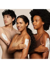 Atoderm Intensive balm skincare application on skin, three models with product marks
