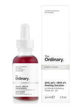 The Ordinary AHA 30% + BHA 2% peeling solution bottle with dropper, 30 ml