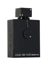 Armaf dark eau de parfum bottle with silver cap and hanging key charm
