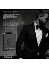 Armaf black eau de parfum bottle with silver cap and chain key charm