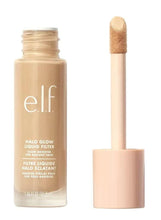 e.l.f. Halo Glow liquid filter bottle and doe-foot applicator, light beige/peach