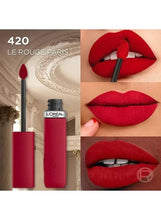 Burgundy liquid lipstick tube and wand with lip swatches