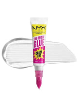 Brow lamination gel tube with applicator tip and clear-lift applicator wand