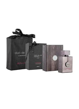 Fragrance gift set with black tote bag, boxed perfume and 105 ml bottle