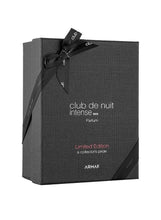 Black bow-tied perfume gift box with 'Limited Edition' text and ARMAF logo