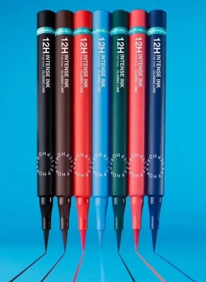 SEPHORA Collection 12H Intense Ink Classic Line – Felt-Tip Eyeliner, 01 Deep Black (1 ml) - Mumzar