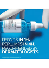 Blue Hyalu B5 serum bottle with white dropper tip, close-up view