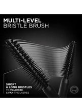 Mascara brush with dense bristles fanning lashes