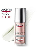 Eucerin Even Pigment Perfector dual serum bottle with Official Store banner