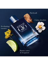 Acqua di Giò Profondo parfum bottle with notes: Patchouli, Marine notes & bergamot