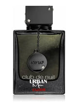 Urban Man eau de parfum bottle with black cap and 'club de nuit' label