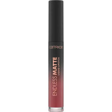 Catrice endless matte liquid lipstick tube with mauve liquid and open applicator