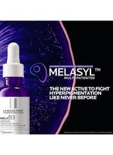 Mela B3 multi-patented serum bottle with white dropper, purple glass