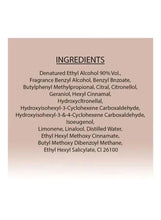 Rasasi Secret Eau de Parfum ingredients panel with ingredient list on label