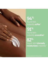 Almond milk veil lotion with creamy white texture on a hand