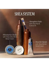 L'OCCITANE Shea System lineup showing a hand cream jar and cream products