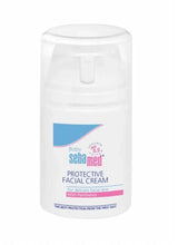Sebamed baby protective facial cream bottle with blue protective label and white cap