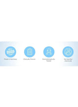 Sebamed baby protective facial cream label icons: made in Germany, clinically proven