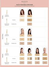 GUCCI concealer shade chart with match-your-ideal tone grid