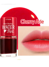 Red Water Tint lip tint bottle with lip swatch