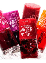 ETUDE HOUSE Water Tint lip tint bottles in red, purple, and orange
