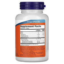 NOW Ultra Omega-3 Fish Oil softgel bottle, back label with Supplement Facts panel