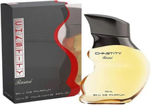Rasasi Chastity 100ml eau de parfum bottle and box, gold bottle with black cap