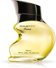 Rasasi Chastity 100ml eau de parfum bottle, gold glass with black cap