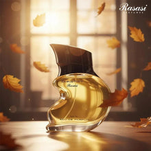 Rasasi Chastity 100ml eau de parfum bottle, gold glass and black cap