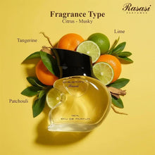 Rasasi Chastity eau de parfum, citrus-musky notes: tangerine, lime, patchouli