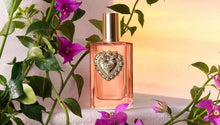 Devotion intense EDP perfume bottle with heart DG logo and gold cap
