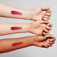 Sephora Collection lip stain liquid lipstick swatches on arms, matte red
