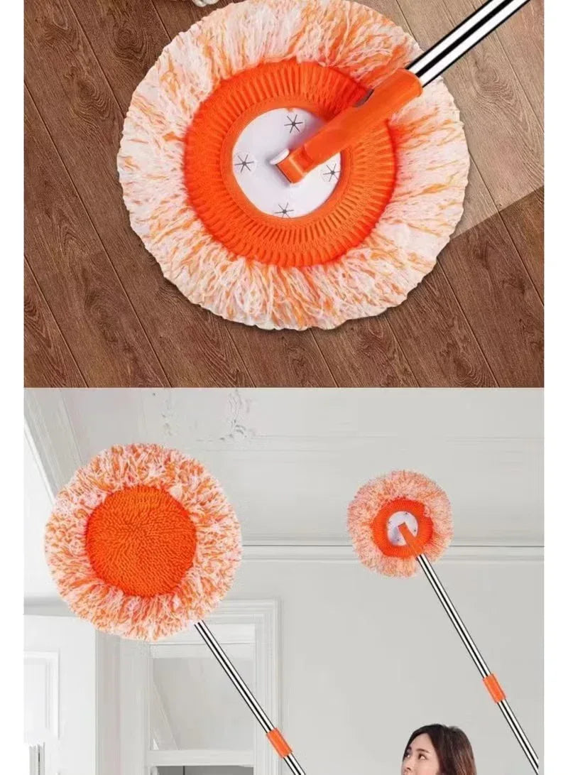 Round Sunflower Mop with 1 Meter Splicing Rod – Wet & Dry Dust Cleaning Mop - Mumzar
